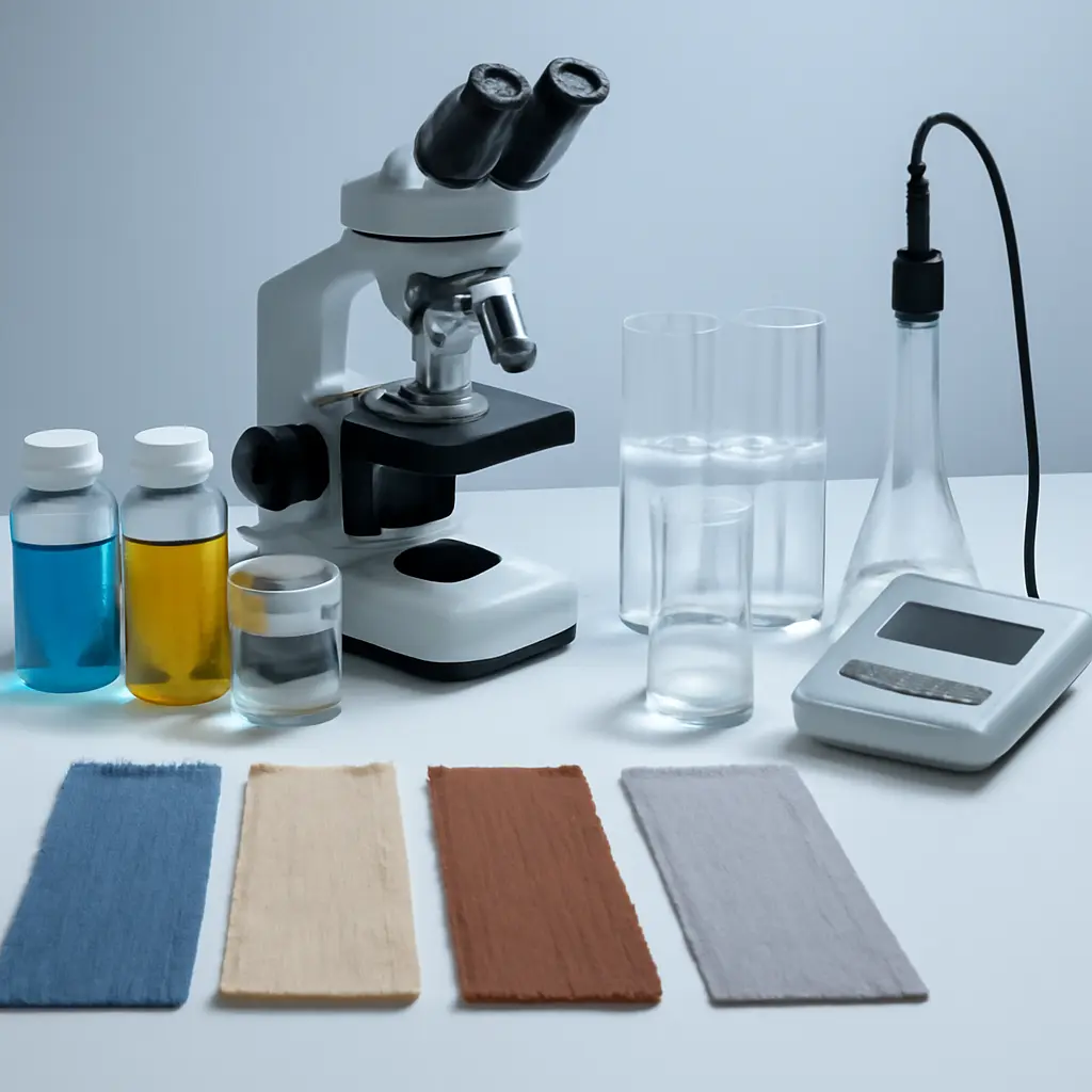 Laboratory setup for testing textile chemical residues with equipment
